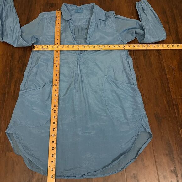 CP SHADES Teton Tunic Top Light Blue Long Sleeve Cotton Silk Blend - Picture 11 of 12